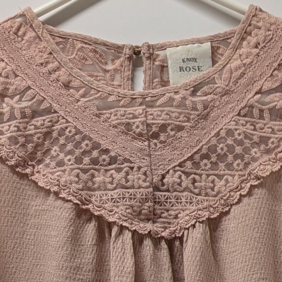 Knox Rose Lace Embellished Tank Top in Dusty Pink - Picture 4 of 8